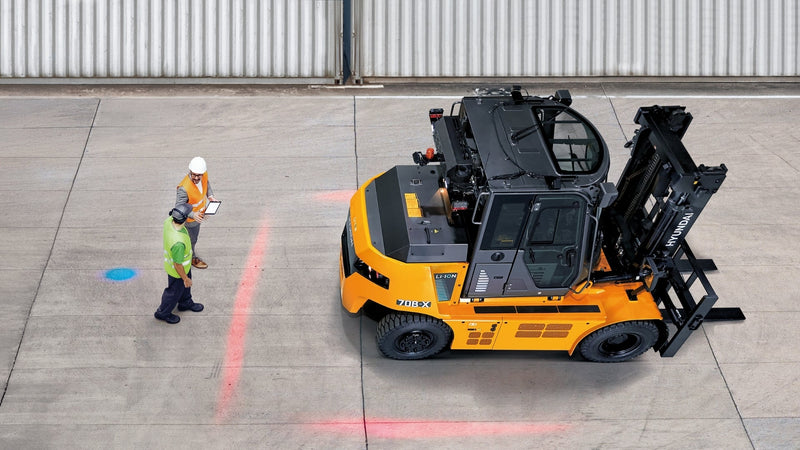 Lithium-ion accu en snellader van een Hyundai B-X heftruck